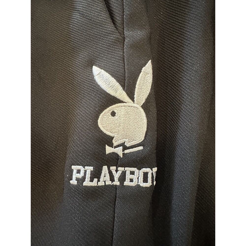 NWT Pacsun Playboy Black Boyfriend Fit Wide Leg Embroidered Bunny Logo Pants XS - Picture 5 of 16